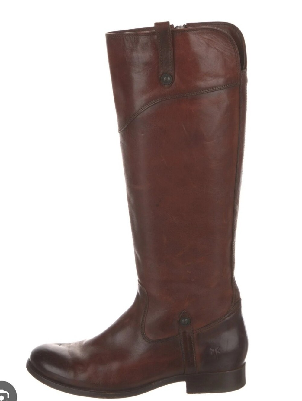 Frye Melissa Tab Tall Brown Leather Knee-High Riding Boots